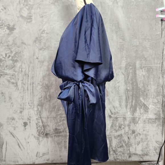 Asos Curve Dress Womens 18 Blue Faux Wrap Kimono Sleeve Open Back Sexy Party - Picture 4 of 15